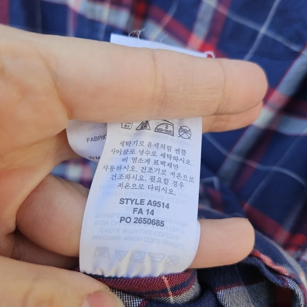 J. Crew slim Oxford button down shirt red blue plaid size large